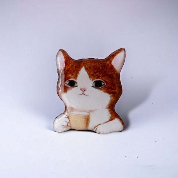 ミルクタイムの子猫のブローチ(2色) 7枚目の画像