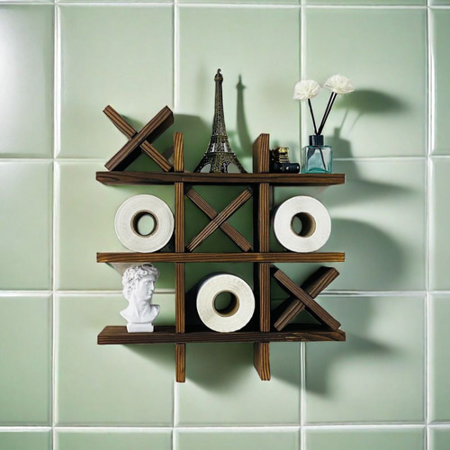 Tic Tac Toe トイレットペーパーラック 木製トイレットペーパー収納 Amazon.co.jp: Tic Tac Toeトイレットペーパーホルダースタンド 素朴な