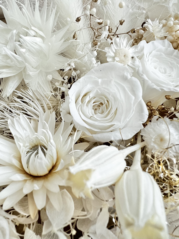花材　素材　pure White 花材セット　花材詰め合わせプリザーブドフラワー 4枚目の画像