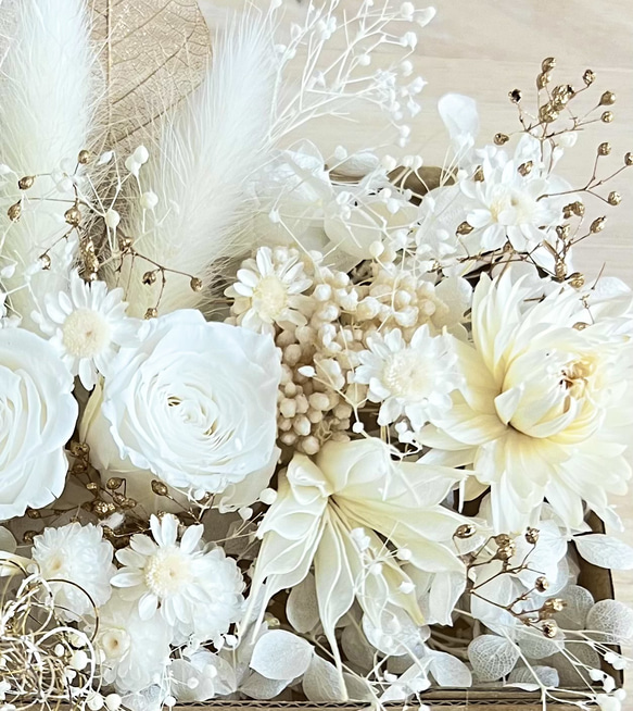 花材　素材　pure White 花材セット　花材詰め合わせプリザーブドフラワー 3枚目の画像