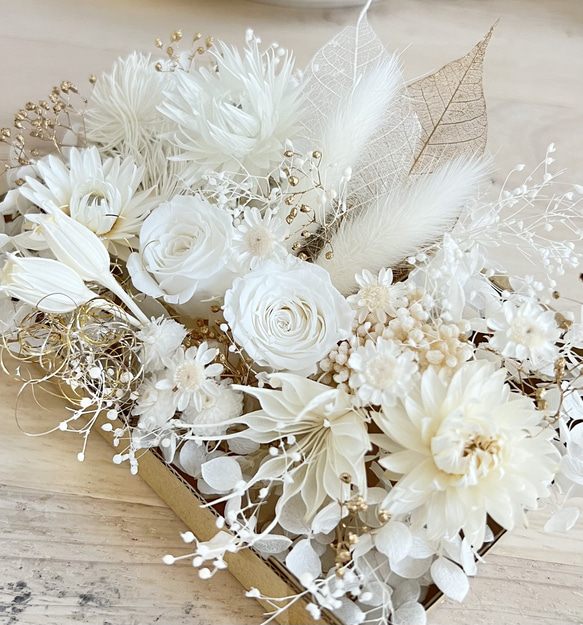 花材　素材　pure White 花材セット　花材詰め合わせプリザーブドフラワー 1枚目の画像