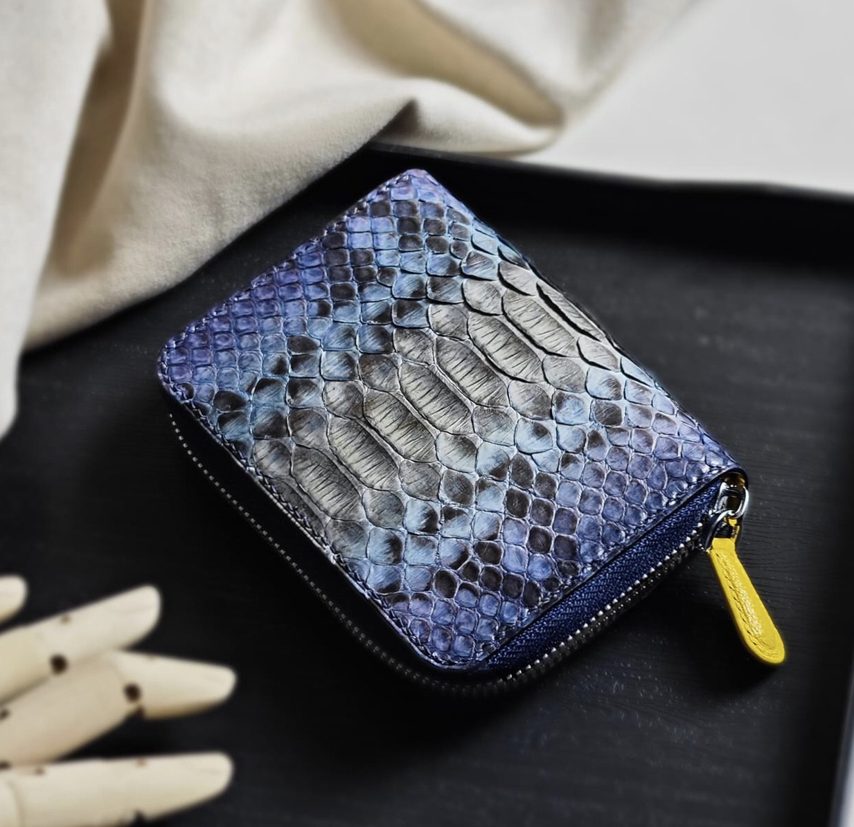 Python zip wallet handmade custom. パイソン革使用mini財布　コンパクト財布