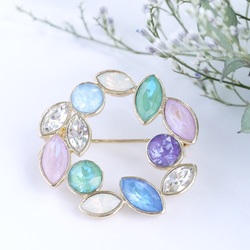 【特集に掲載】紫陽花好きな人に贈りたい やさしい色の紫陽花リースブローチ　紫陽花2025　夏の誕生花2025　 10枚目の画像