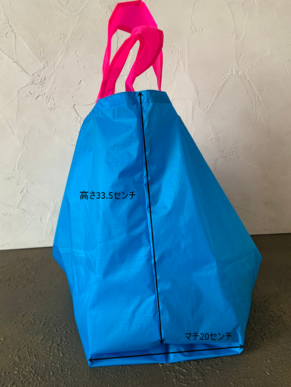 レジ袋エコバッグ☆パープル☆マチ20センチ☆デュポンTMタイベックⓇ製シルバー 6枚目の画像