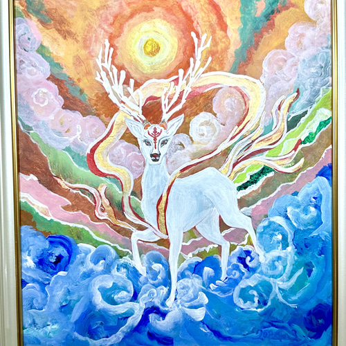 原画no、12 九天之上 白鹿神 絵画 ケンちゃんの天然石工房 通販 原画no、12 九天之上 白鹿神 絵画 ケンちゃんの天然石工房 通販
