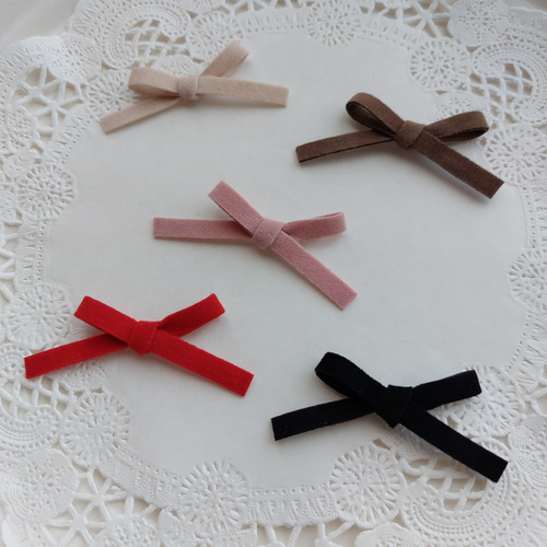 10個】ミニリボン 結びリボン リボンモチーフ スエードリボン リボン  