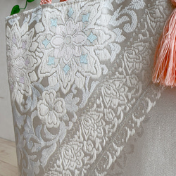 絹の帯と帯締めのバッグ　宝相華文柄　帯リメイク320 13枚目の画像