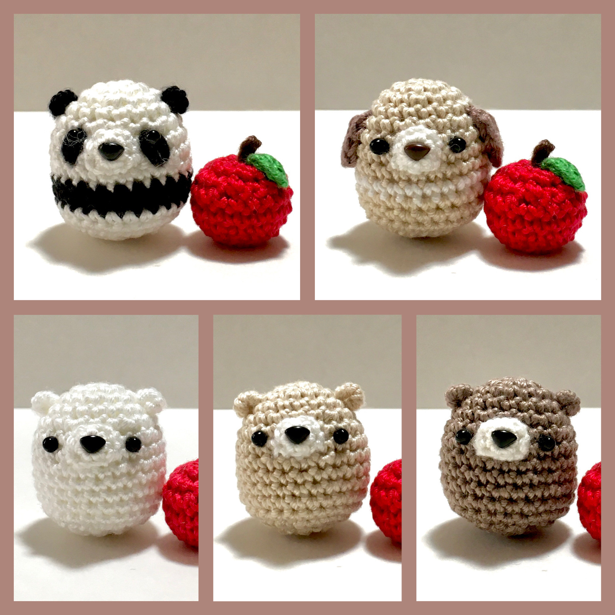 【特別価格】 あみぐるみ　コロンとコロコロ仲良しパンダちゃん親子^ ^