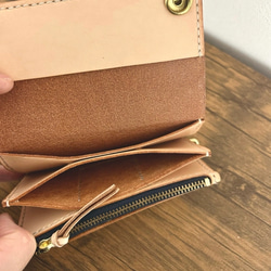 【セミオーダー】本革 ショート トラッカーウォレット　Short Trucker Wallet／財布／お名前刻印無料 5枚目の画像