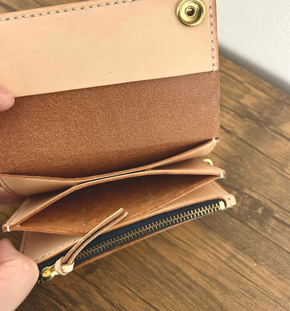 【セミオーダー】本革 ショート トラッカーウォレット　Short Trucker Wallet／財布／お名前刻印無料 二つ折り財布 HOV1533543186(11700円)