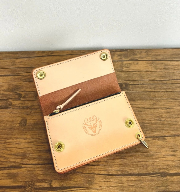 【セミオーダー】本革 ショート トラッカーウォレット　Short Trucker Wallet／財布／お名前刻印無料 二つ折り財布 HOV1533543186(11700円)