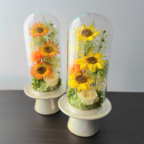 送料無料】ひまわりのプリザーブドフラワーアレンジ お供え・お見舞い