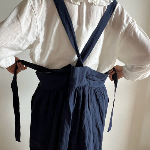 フレンチリネン・サスペンダースカート ロングスカート（マキシ