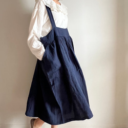 フレンチリネン・サスペンダースカート ロングスカート（マキシ