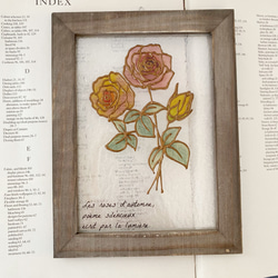 光が綴る秋の薔薇 |アンティークステンドグラス風デザイン|クリア