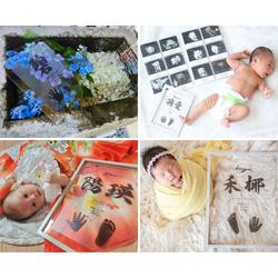 書道家直筆の【クリア命名書】原寸大の手足型入ります 質の高い命名書をリーズナブルに/ニューボーン/手形アート 17枚目の画像