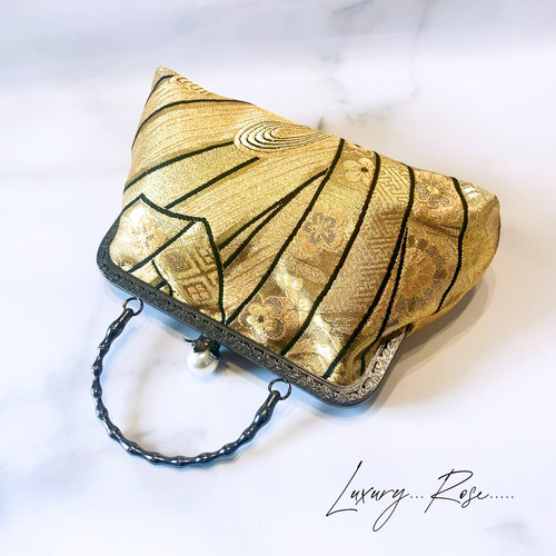 新作！粋で可愛くカッコよく！お洒落な新品西陣織帯人気の黒×ゴールド