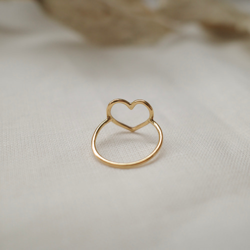 オープンハートリング 【イエローゴールド（K18YG）】 指輪・リング