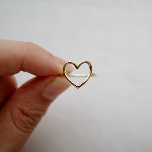 オープンハートリング 【イエローゴールド（K18YG）】 指輪・リング