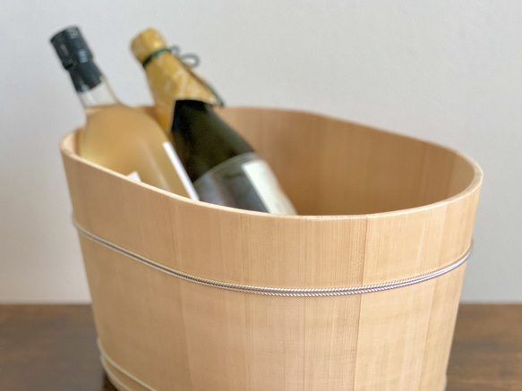 伝統工芸品】木桶の小判型(大) ワインクーラー ワイングラス Tree