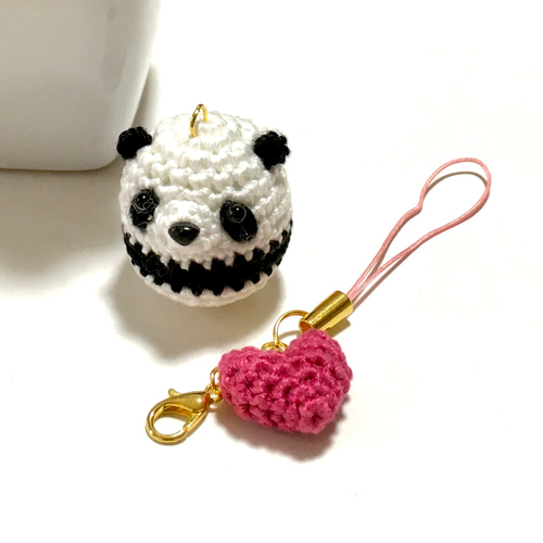 コロコロあみぐるみのストラップ《パンダ》〜選べるストラップ星