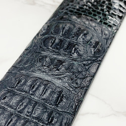 日本製　スモールクロコダイル　ポロサス　背ワニ　一匹取り　４０㎜巾　LLサイズ　上質　ベルト　フリーサイズ 5枚目の画像