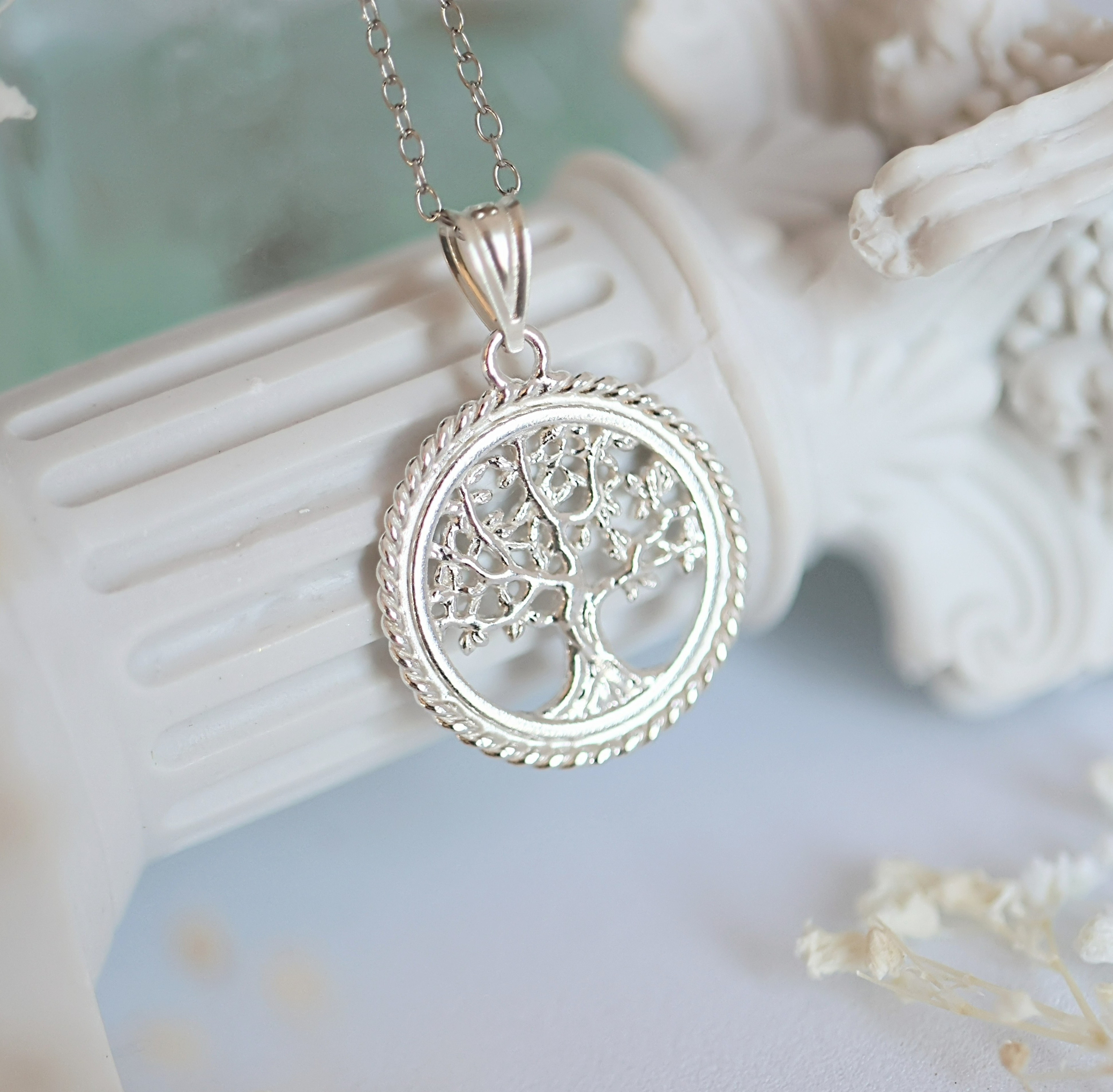 オリーブの木コインネックレス（ Silver)【受注生産】