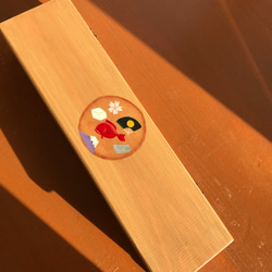 食卓に置ける箸箱　赤い鯛　カトラリーケース　メガネ入れ　小物入れ　蓋付き木製　少人数用 3枚目の画像