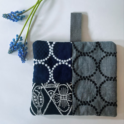 ミナペルホネン タンバリン生地パッチワーク ポットマット 鍋敷き