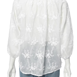 【人気】刺繍入りの白いシャツ　2024春　おしゃれブラウス　通勤　カーディガンジャケット 6枚目の画像