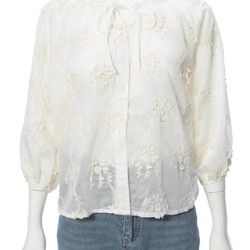 【人気】刺繍入りの白いシャツ　2024春　おしゃれブラウス　通勤　カーディガンジャケット 5枚目の画像