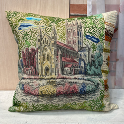 METRAX　ゴブラン織り　クッションカバー　未使用 ゴブラン織 刺繍 クッションカバー40cmx40cm クッション・クッション