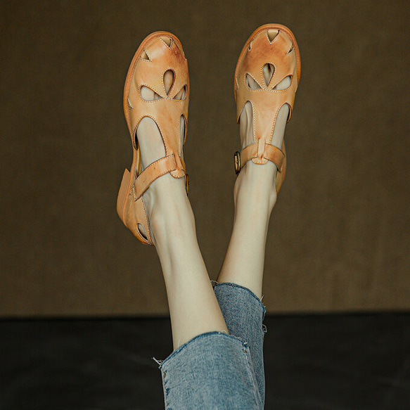 カジュアル サンダル 靴工房 痛くない 靴 婦人靴 韓国 レディース靴 走れるパンプス レディース サンダル ヒール 5枚目の画像