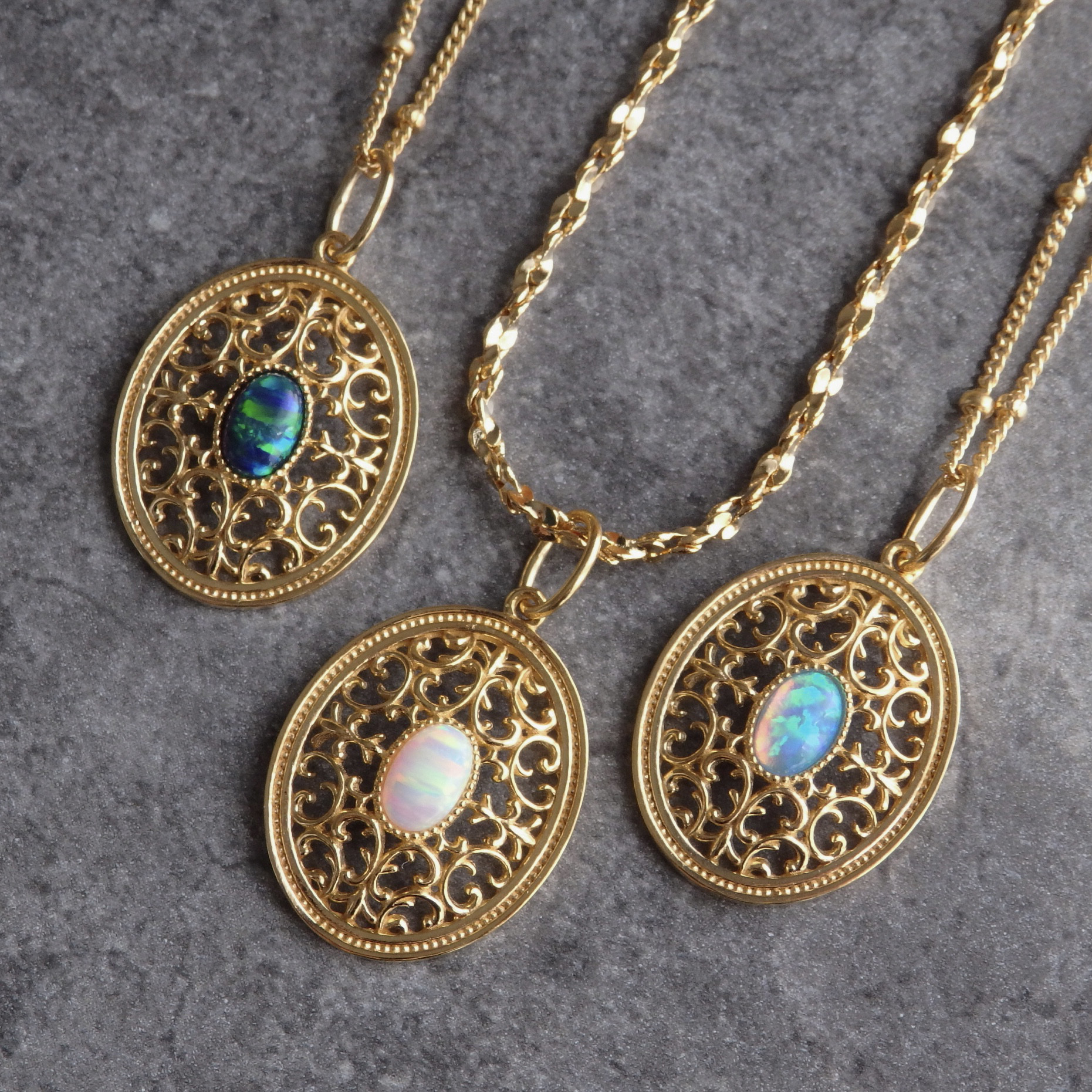 オリビアネックレス・3種オパール