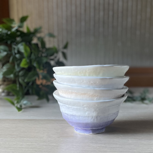 虹色のろくべ型茶碗 和モダン 大きさ4種類 茶碗・めし碗 bakuzangama