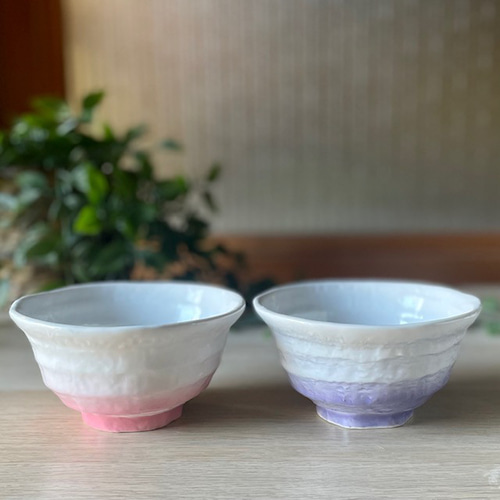 虹色のろくべ型茶碗 和モダン 大きさ4種類 茶碗・めし碗 bakuzangama