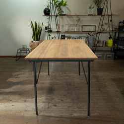 【送料無料】【セット割引】PINE DINING TABLE SET(テーブル1200、本革椅子4脚) 6枚目の画像