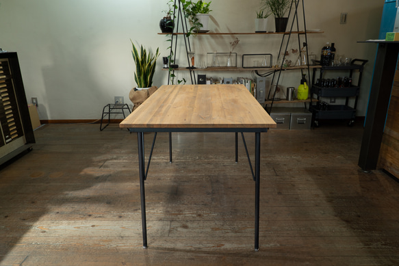【送料無料】【セット割引】PINE DINING TABLE SET(テーブル1200、本革椅子4脚) 6枚目の画像