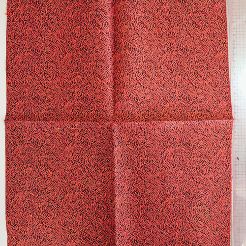 古布】正絹 赤×黒 炎の柄 ドール着物サイズ 生地 和小物キット専門店