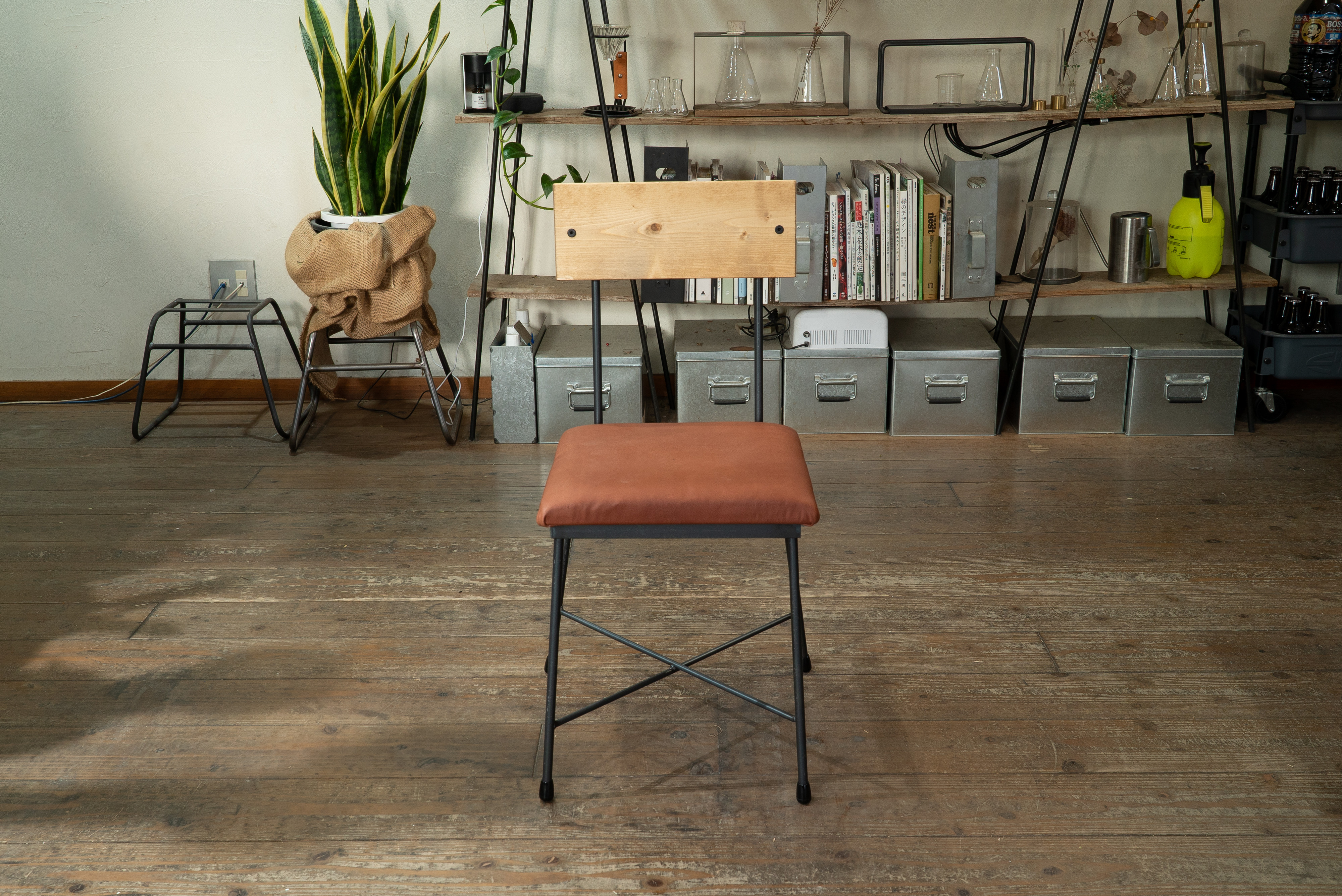 【送料無料】【セット割引】PINE DINING TABLE SET(テーブル1500、本革椅子4脚)