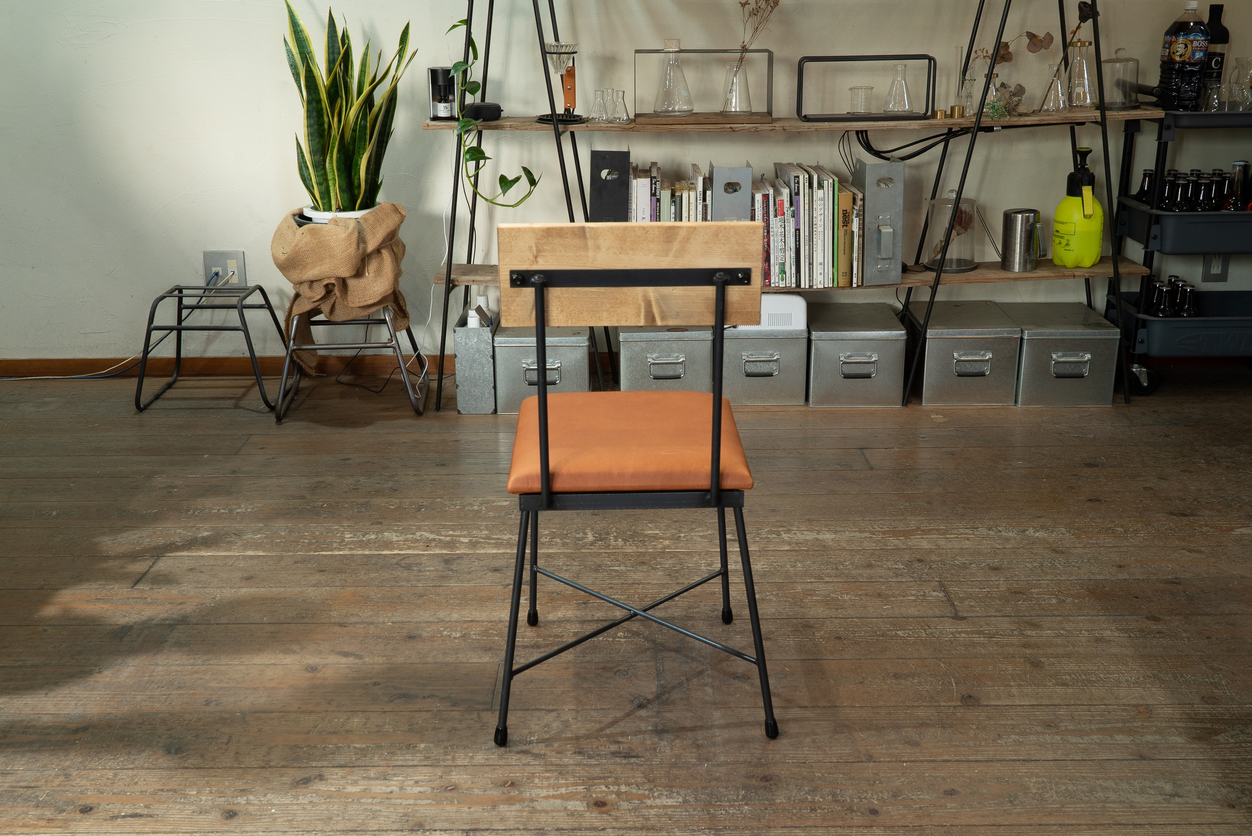 【送料無料】【セット割引】PINE DINING TABLE SET(テーブル1500、本革椅子4脚)