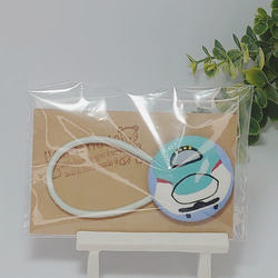 送料無料】新幹線 はやぶさ柄 クルミボタンヘアゴム 商品番号161