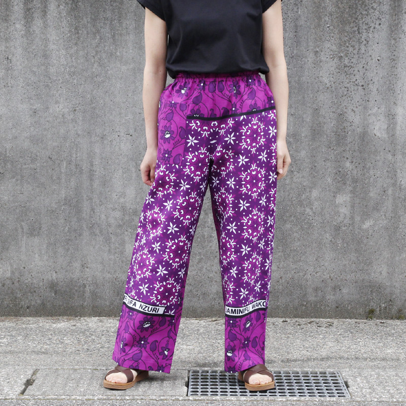 カンガのイージーパンツ（ ストレートシルエット ）アフリカ布パンツ カンガパンツ