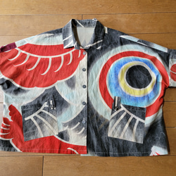 着物リメイク　古布　手作り　鯉のぼり　ブラウス 1枚目の画像