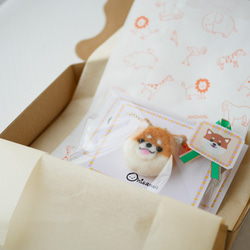 柴犬とお花チャーム バッグにつけて一緒にお出かけ ギフト プレゼント 柴犬グッズ（赤） 11枚目の画像