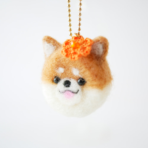 柴犬　ふんわりお守りチャーム　1点限定レアパネル 柴犬とお花チャーム バッグにつけて一緒にお出かけ ギフト プレゼント