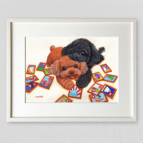 トイプードル インテリアアート インテリア雑貨 ポストカード 犬