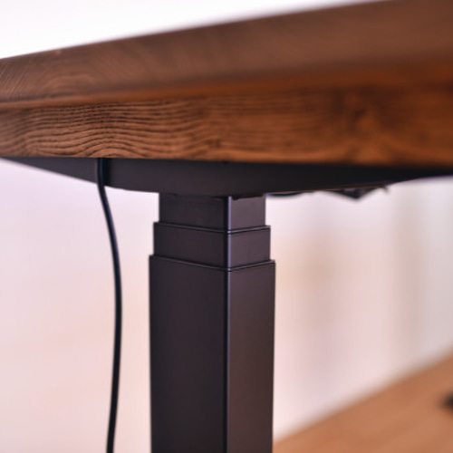 国産クリ無垢材 幅も高さ調節できる電動昇降デスク※（天板サイズ