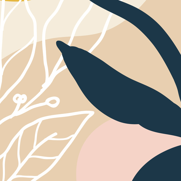 モダン 抽象画 葉と花のシルエット ミニマリスト インテリアポスター 海外アート ３枚セット/ 2482 6枚目の画像
