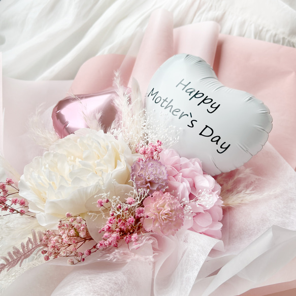 母の日　２WAY　お花屋さんのバルーンフラワー　ピンク　ギフト　カーネーション　花　発表会　卒業式　結婚祝い　誕生日 4枚目の画像